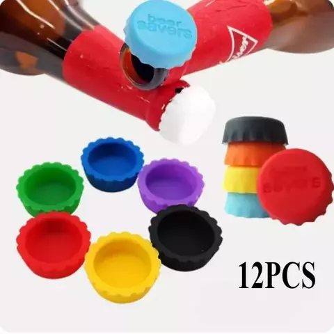 Conjunto Criativo de Tampas de Garrafa de Silicone