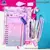 Kit Papelaria COMBO MASTER Tons de Roxo Lilás Studygram Caneta Caderno