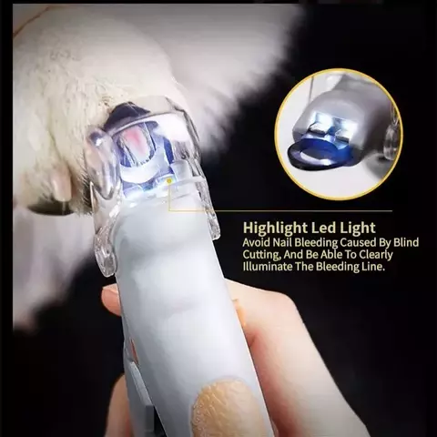 Cortador Profissional de unhas pet, tesoura com luz led