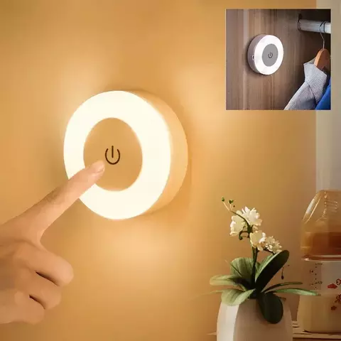Luz Noturna Recarregável USB Portátil com Luz LED