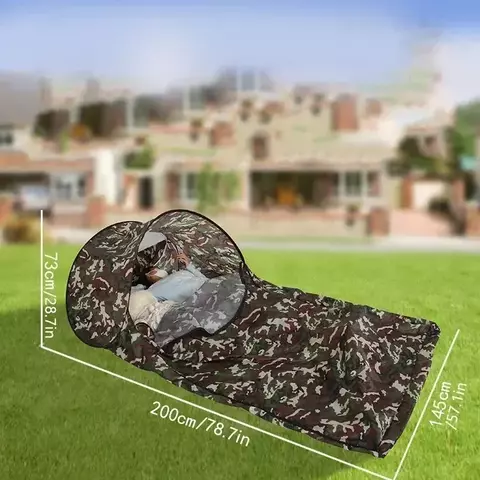 Saco de Dormir Único e Duplo Portátil Dobrável para Acampamento