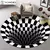 Yomdid 3d tapetes redondos para sala de estar armadilha preto e branco cadeira t - Flix Shop
