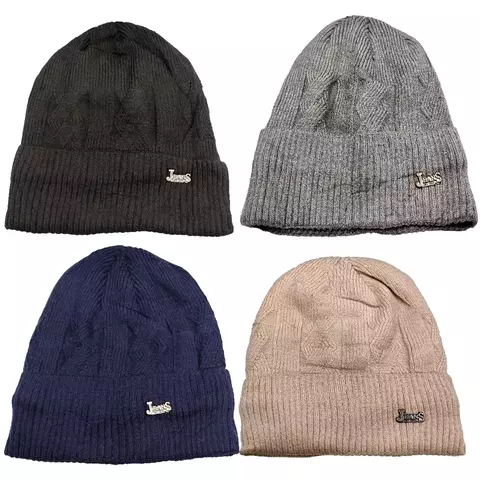 Kit 6 Peças Touca Lisa Gorro Proteção Frio Adulto Unissex Quente com Forrada