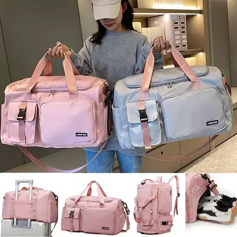Mulheres viagem duffle saco de viagem mochila mulit-funcional esportes ao ar liv