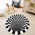 Imagem do Yomdid 3d tapetes redondos para sala de estar armadilha preto e branco cadeira t