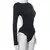Hirigin Elástico Colher Pescoço Manga Longa Bodysuit Cor Sólida - comprar online