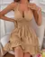Vestido para mulher 2023 verão sexy profundo v cinta sem mangas moda casual ves - comprar online