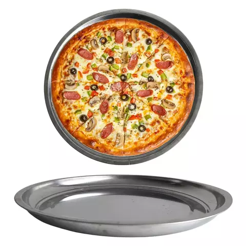 2 Bandejas Redonda Metal Pra Servir Garçom Restaurante 31cm