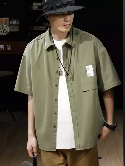 Camisa Social Masculina Casual Vintage