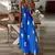 Vestido maxi com estampa de penas chique para todas as estações, 8 cores, casu - Flix Shop