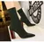 Novas meias botas moda simples para mulheres preto com toe saltos elásticos out - loja online
