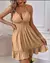 Vestido para mulher 2023 verão sexy profundo v cinta sem mangas moda casual ves - comprar online