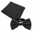 Kit Gravata Borboleta + Lenço de Bolso Poá Preto Algodão na internet