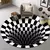 Yomdid 3d tapetes redondos para sala de estar armadilha preto e branco cadeira t na internet