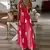 Vestido maxi com estampa de penas chique para todas as estações, 8 cores, casu