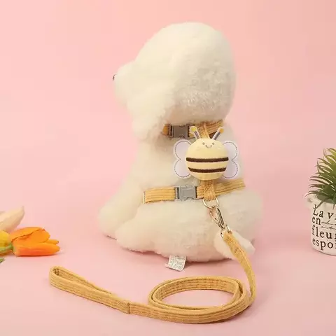 Conjunto de arnês e coleira para gatos à prova de fuga, malha ajustável, colete para cachorro