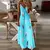 Vestido maxi com estampa de penas chique para todas as estações, 8 cores, casu na internet