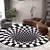 Imagem do Yomdid 3d tapetes redondos para sala de estar armadilha preto e branco cadeira t
