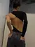 Hirigin Elástico Colher Pescoço Manga Longa Bodysuit Cor Sólida