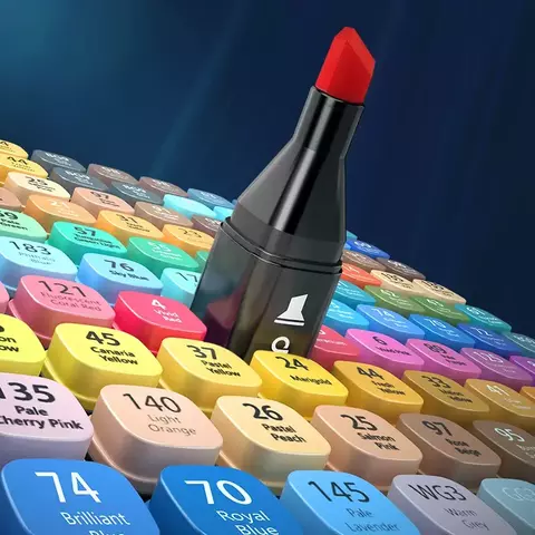 Deli 30/80/168 Cores Profissional Desenho Marcador Caneta Cabeça Dupla