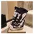 Primavera feminina graffiti botas de lona alta cabeça redonda médio - Flix Shop