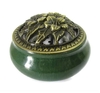 Turíbulo de Porcelana com Flores 10cm - Verde Escuro - comprar online