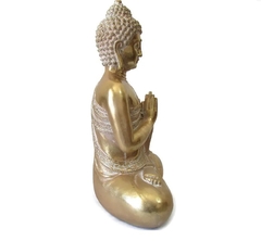 Buda Dourado Namastê 32cm - Gratidão e Prosperidade - Território Zen