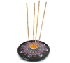 Incensário Redondo 4 Furos Preto 14,5cm - Mandala Indiana - comprar online