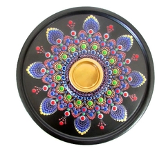 Incensário Redondo 4 Furos Preto 14,5cm - Mandala Indiana na internet