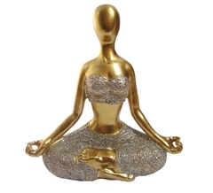 Estátua Yoga Luxo com Brilho 12cm - Meditação - comprar online