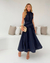 Vestido Tricoline Stella - Marinho - TOMAZI FASHION BRAND