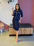 Vestido jeans manga 3/4 e botões - comprar online