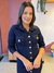 Vestido jeans manga 3/4 e botões - loja online