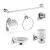 Set Kit 6 Accesorios Para Baño Completo De Acero Brillante