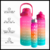 Botella De Agua Motivacional Set X3 Degradé Plástico Pico