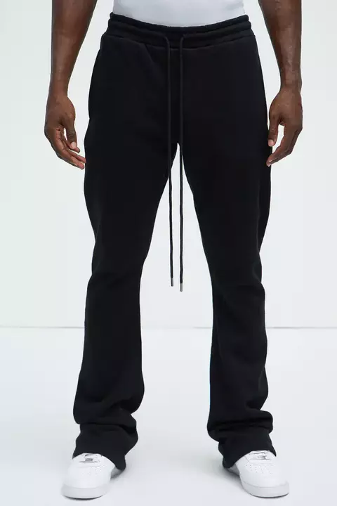 Skinny Stacked Flare Sweatpant - Black
