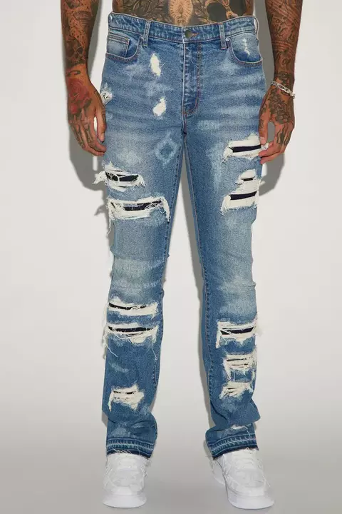 Stacked Skinny Flared Jeans - Medium Wash - comprar online