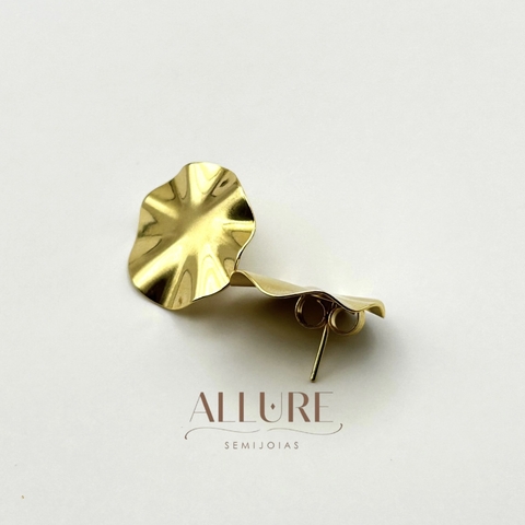 Brinco Redondo Martelado Banhado a Ouro 18K - comprar online