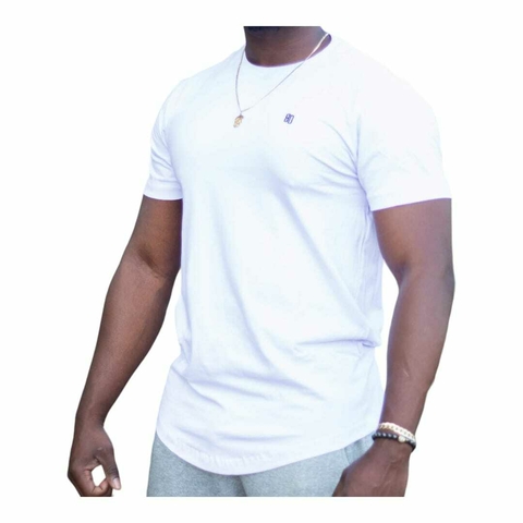 CAMISETA PREMIUM BÁSICA _ MODELO LONGLINE _ COR BRANCA - comprar online