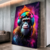 Quadro Macaco Usando Fones De Ouvido E Fundo - comprar online