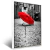 Quadro Guarda Chuva Vermelho Está Sentado Na - Quadro Pronto