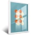 Quadro Fundo Azul Com Círculos Laranja - loja online