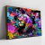 Quadro Leão Colorido Com Fundo Colorido - comprar online