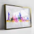 Quadro Horizonte Colorido Da Cidade Com Tinta na internet