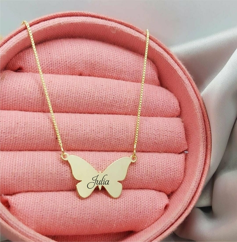 Colar Personalizado de Borboleta Banhado a Ouro - comprar online