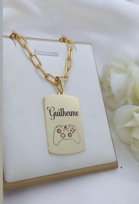 Colar Infantil Com Plaquinha Personalizada Banhado à Ouro - comprar online