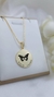 Colar Redondo com Desenho de Borboleta Personalizado Banhado a Ouro - comprar online