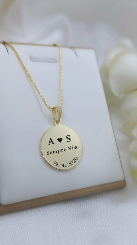 Colar com Iniciais Personalizado Banhado a Ouro - comprar online