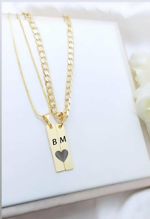 Conjunto De Correntes Personalizadas Para Casal Banhada a Ouro - comprar online