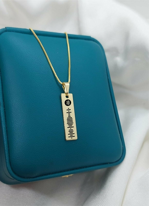 Colar Personalizado Com Faixa Do Spotify Banhado a Ouro - comprar online